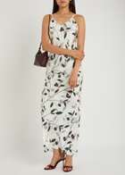 Stella Mccartney Cherry-print Silk Maxi Dress Cream