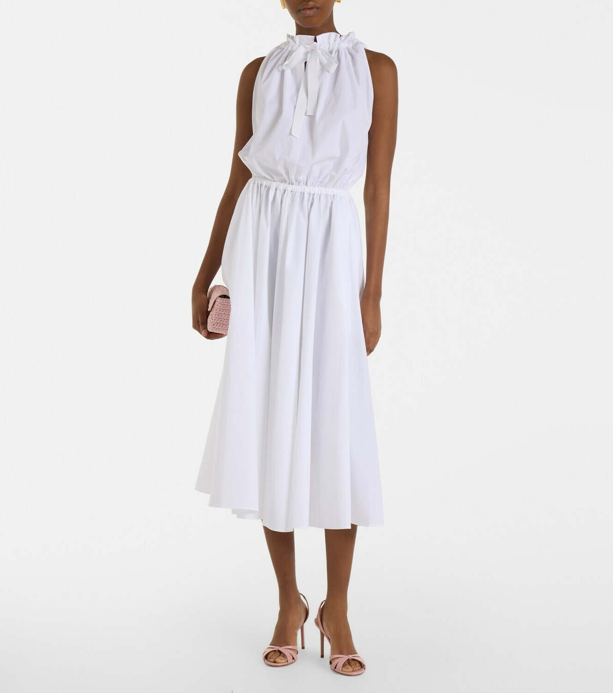 Patou Gathered cotton midi dress