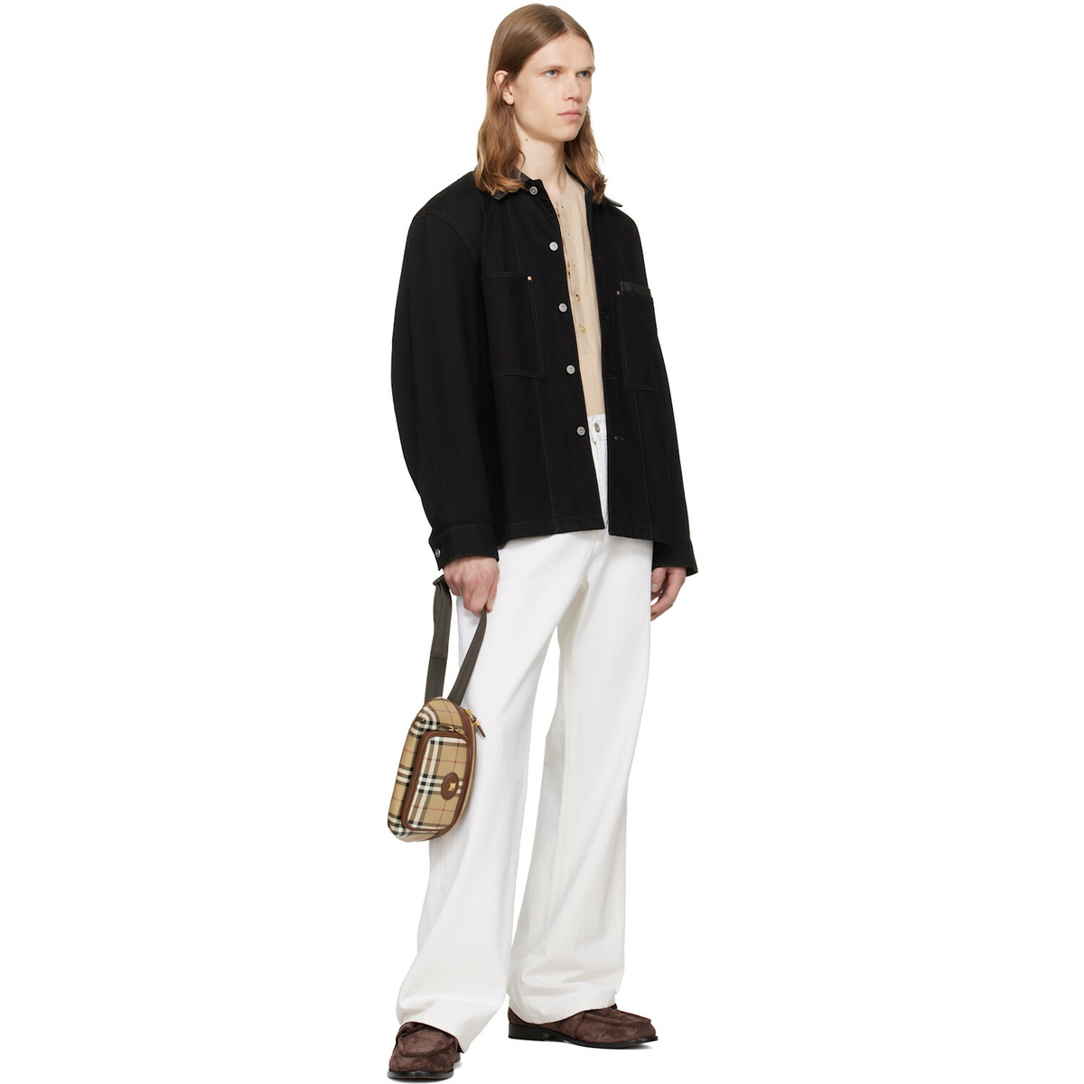 Burberry Beige Check Belt Bag