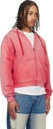 Maison Margiela Red Embroidered Logo Hoodie