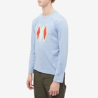Comme des Garçons Homme Plus Men's Long Sleeve Triangle Print T-Shirt in Blue