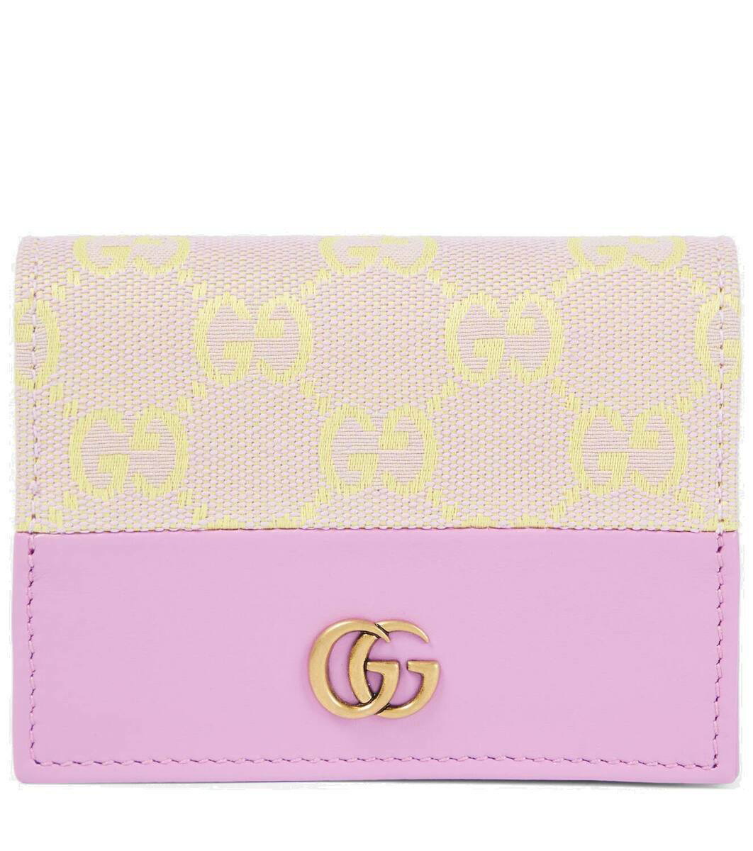 Photo: Gucci GG leather-trimmed canvas card holder