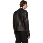 Maison Margiela Black Leather 5-Zip Sports Jacket