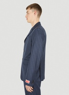 Pin Stripe Single Breasted Blazer in Blue