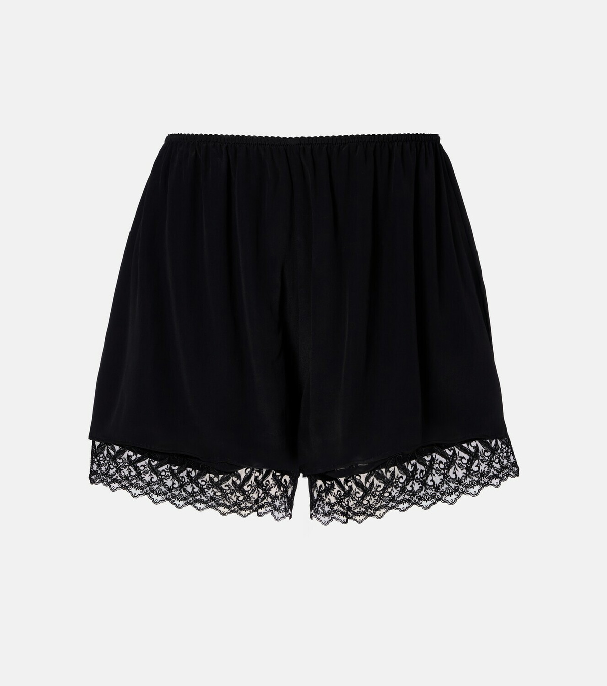 Simone Rocha Lace-trimmed satin shorts