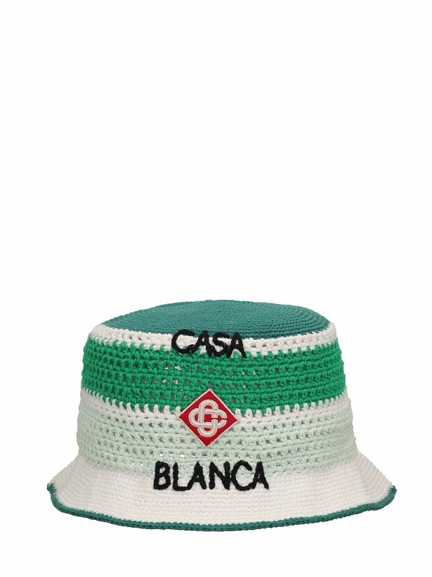 Photo: CASABLANCA - Logo Crochet Cotton Bucket Hat