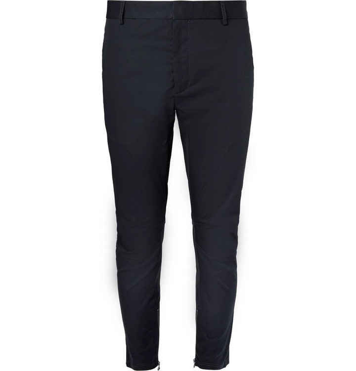 Photo: Lanvin - Slim-Fit Cotton-Canvas Biker Trousers - Men - Navy