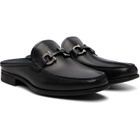 Ferragamo Black Gancini Ornament Mule Loafers