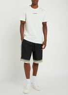 Dolce & Gabbana Striped Logo-jacquard Silk Shorts Black