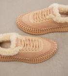 Chloé Nama shearling-lined suede platform sneakers