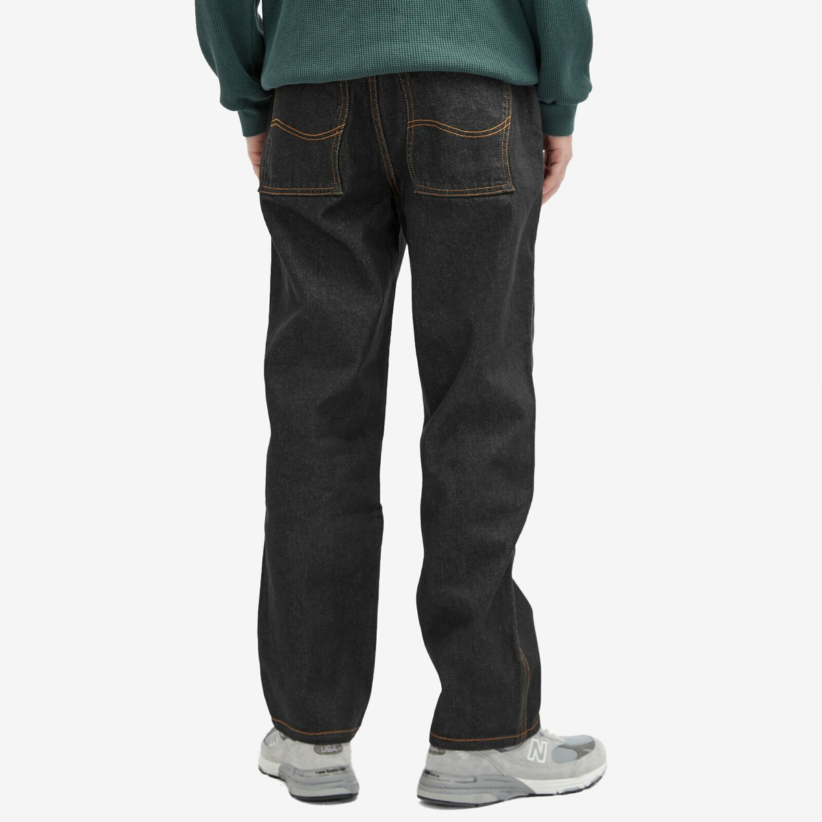 Dime Men's Classic Relaxed Denim Pants in Black Washed Dime