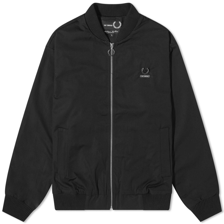 Photo: Fred Perry Men's x Raf Simons Printed Bomber Jacket in Black