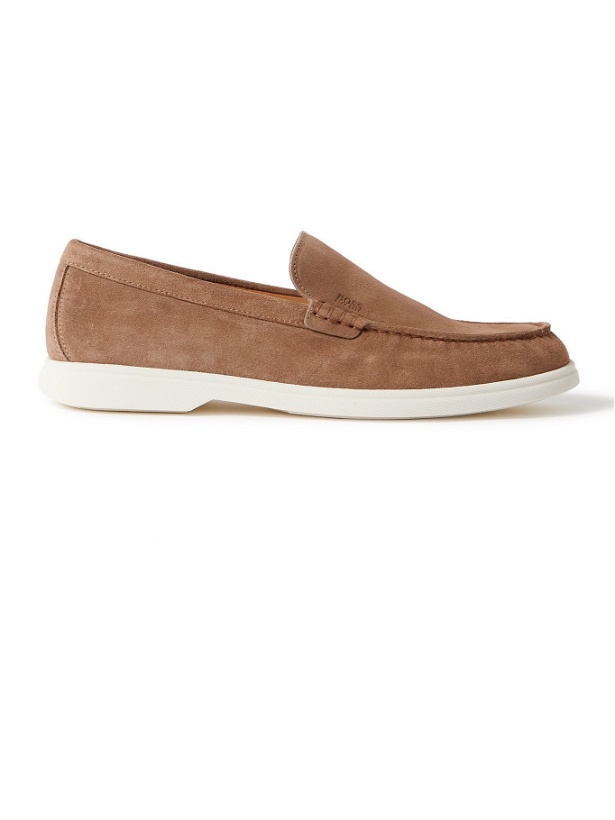 Photo: HUGO BOSS - Suede Loafers - Neutrals