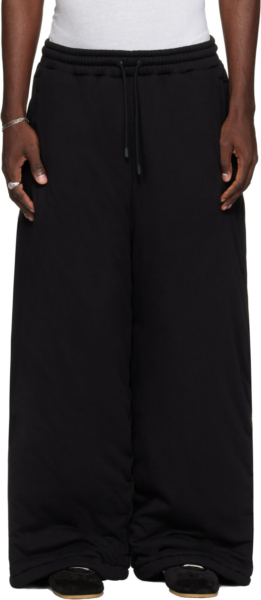 LU'U DAN Black Wadded Bontans Sweatpants