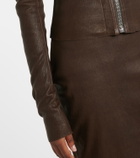 Rick Owens Gary leather and cotton-blend jacket