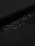 FEAR OF GOD ESSENTIALS - Logo-Print Cotton-Jersey Polo Shirt - Black