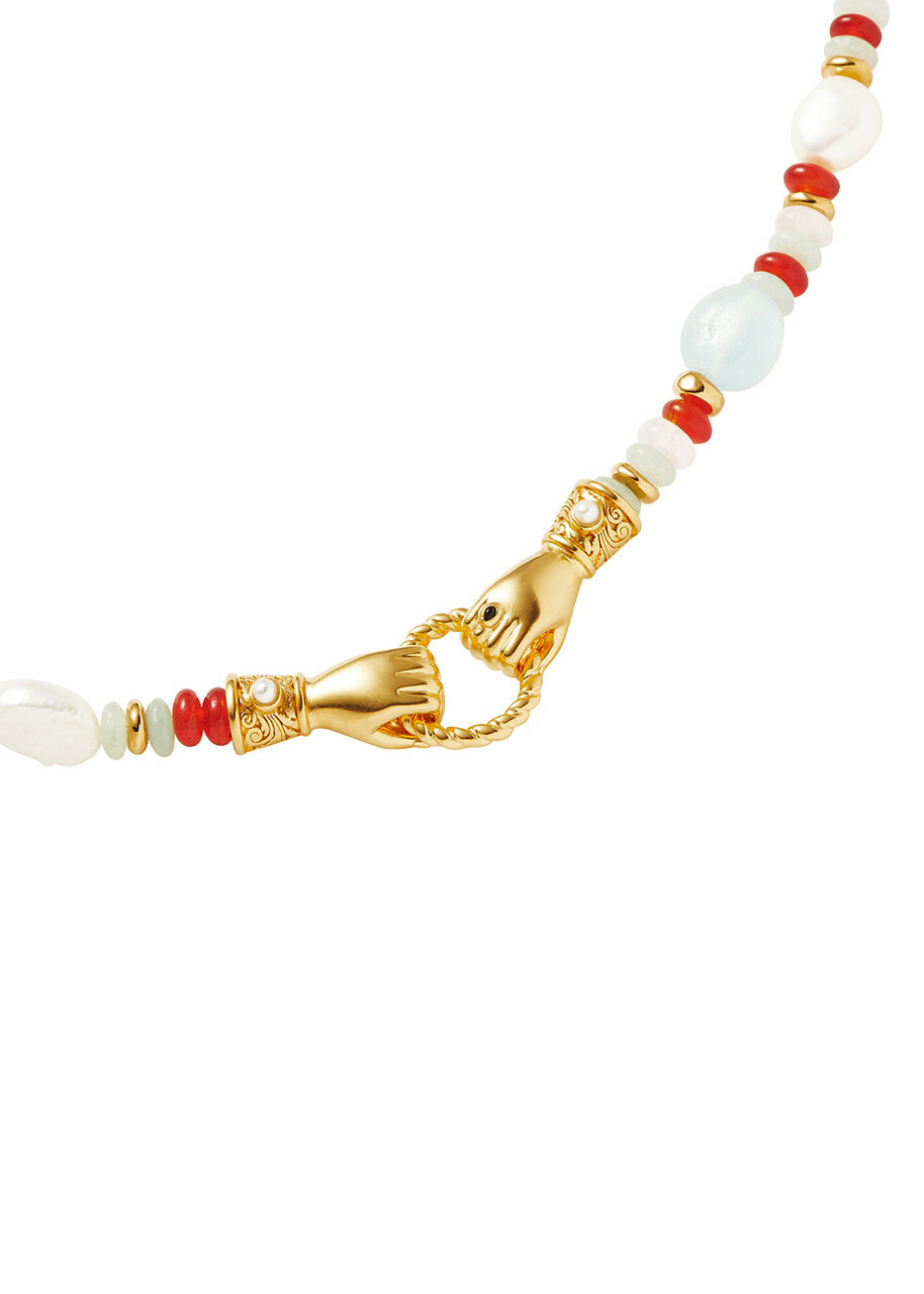 Missoma X Harris Reed In Good Hands Beaded Bracelet - Orange - One