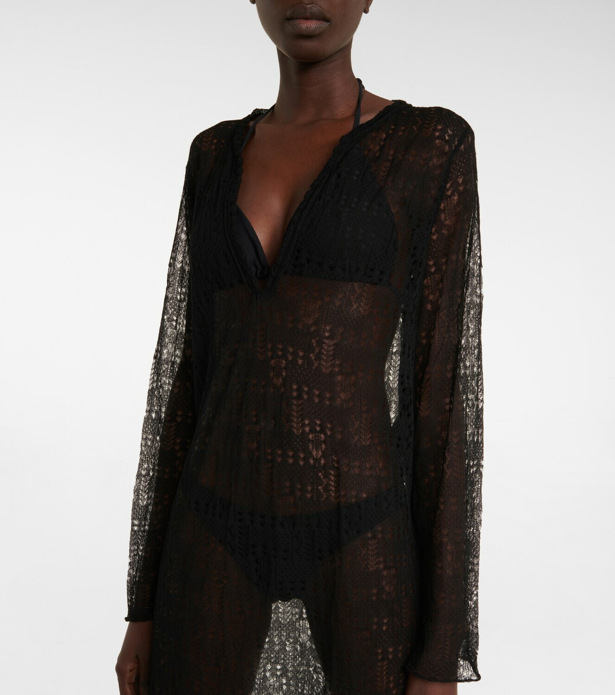 Saint Laurent Pointelle knit kaftan