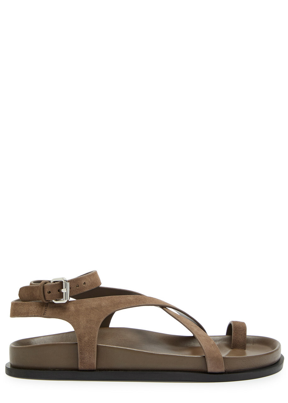 A.emery Jalen Slim Leather Sandals Taupe