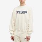 Sporty & Rich Men's Team Logo Sweatshirt in Cream/Navy