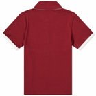 Sporty & Rich x Lacoste Pique Polo Shirt in Pinot/Farine