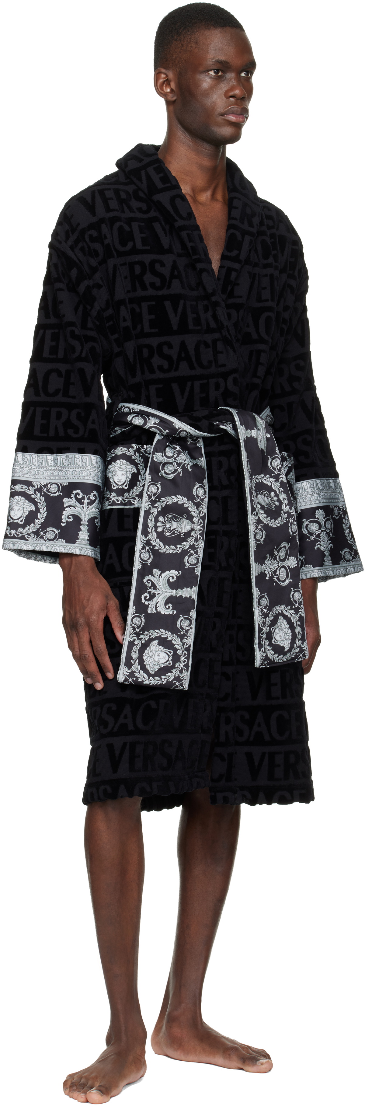 Versace Black 'I Heart Baroque' Bathrobe