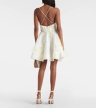 Zimmermann Daisy floral-appliqué linen and silk minidress