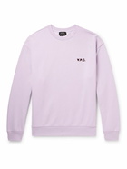 A.P.C. - Clint Logo-Print Cotton-Jersey Sweatshirt - Purple