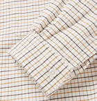 Camoshita - Grandad-Collar Checked Cotton Shirt - Men - Cream