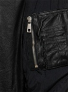 GIORGIO BRATO - Wrinkled Leather & Nylon Bomber Jacket