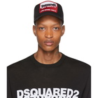 Dsquared2 Black Distressed Born In Canada Baseball Cap