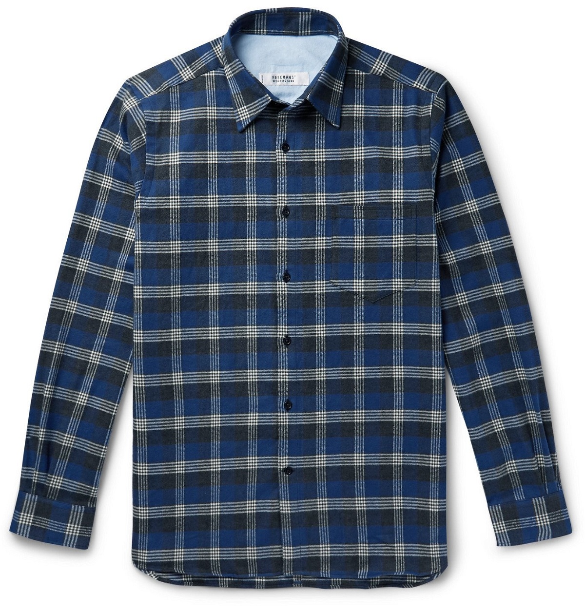 Photo: Freemans Sporting Club - Checked Cotton-Flannel Shirt - Blue