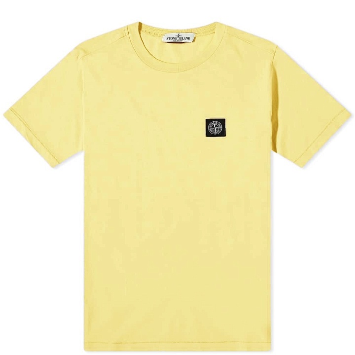 Photo: Stone Island Junior Patch Logo T-Shirt in Yellow