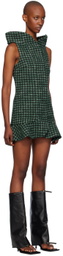 FIDAN NOVRUZOVA Green & Black Dora Minidress