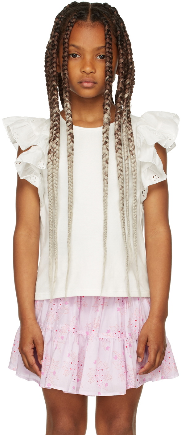 3010135 White Ruffle Sleeve Shirt
