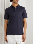 Giorgio Armani - Wool-Piqué Polo Shirt - Blue