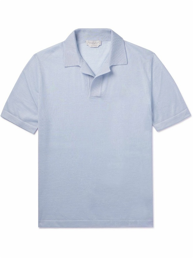 Photo: Gabriela Hearst - Stendhal Cashmere Polo Shirt - Blue