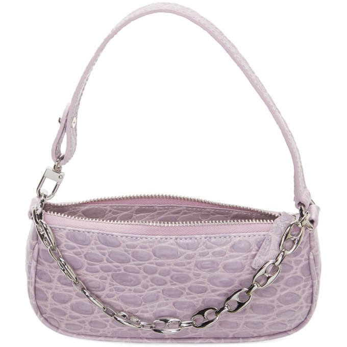 BY FAR Purple Croc Mini Rachel Bag By Far