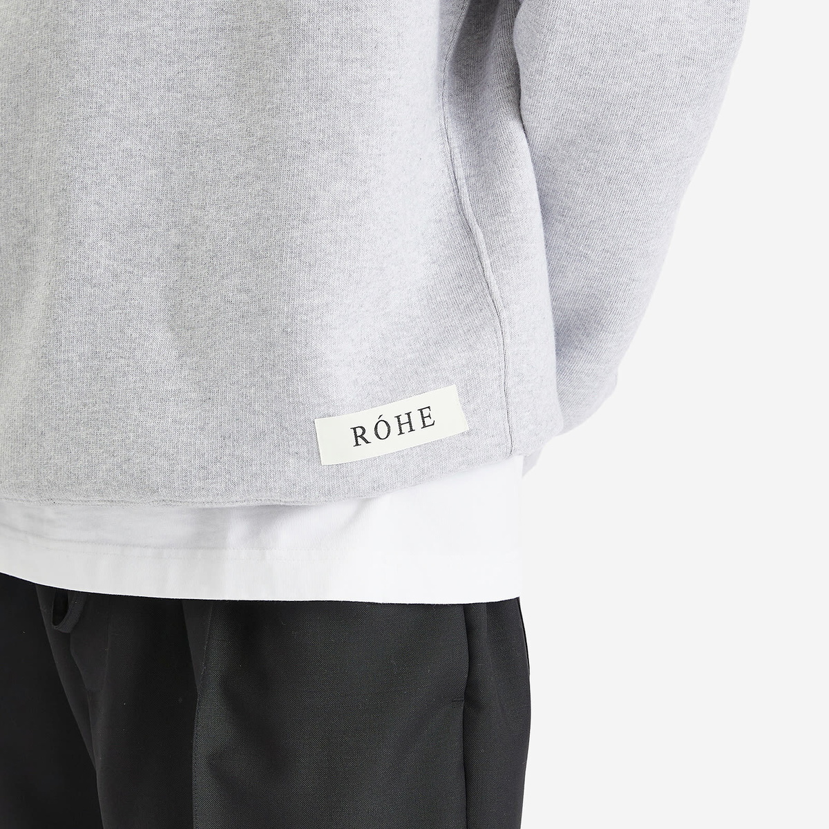 Róhe Men's Logo Hoodie in Mid Grey Melange