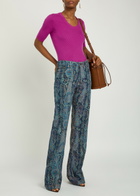 Etro Paisley-print Bootcut Jeans Blue