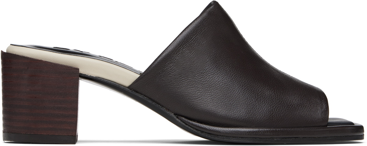 BY FAR Brown Francisco Lamb Nappa Leather Heeled Sandals