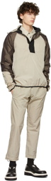 Arnar Már Jónsson Beige Crinkled Straight-Leg Lounge Pants