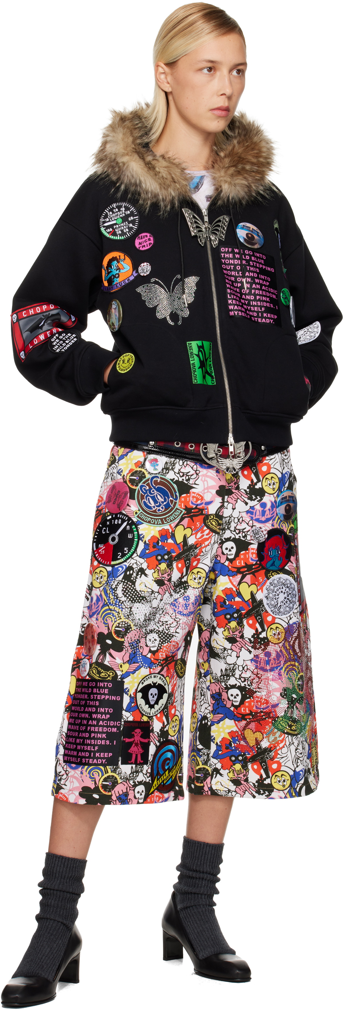 Chopova Lowena Multicolor Cosmos Denim Shorts