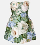 Leo Lin Roselle floral-appliqué minidress