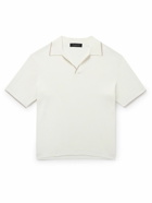 Rag & Bone - Johnny Harbour Ribbed Cotton-Blend Polo Shirt - Neutrals