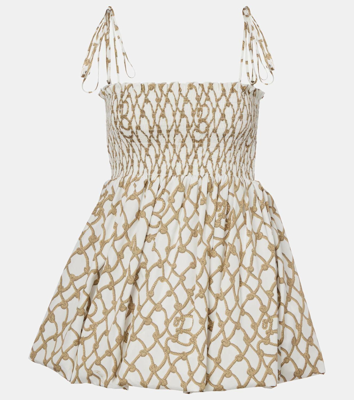 Burberry Knot shirred cotton minidress