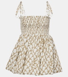 Burberry Knot shirred cotton minidress