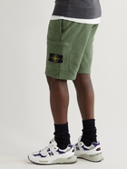 Stone Island - Logo-Appliquéd Cotton-Jersey Drawstring Shorts - Green