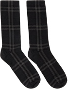 Burberry Grey Intarsia Check High Socks