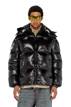 Diesel Down puffer jacket with detachable hood - Winter Jackets Mens in Black